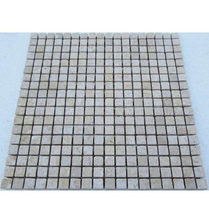 Мраморная FK Marble Classic Mosaic Мозаика из травертина состаренная Travertine 15-7T 30x30 — фото 2
