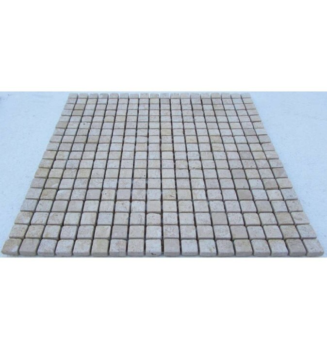 Мраморная FK Marble Classic Mosaic Мозаика из травертина состаренная Travertine 15-7T 30x30 — фото 3