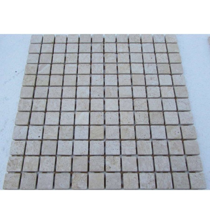 Мраморная FK Marble Classic Mosaic Мозаика из травертина состаренная Travertine 23-7T 30x30 — фото 2