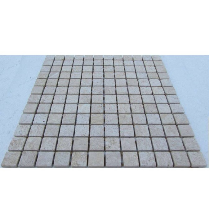 Мраморная FK Marble Classic Mosaic Мозаика из травертина состаренная Travertine 23-7T 30x30 — фото 3