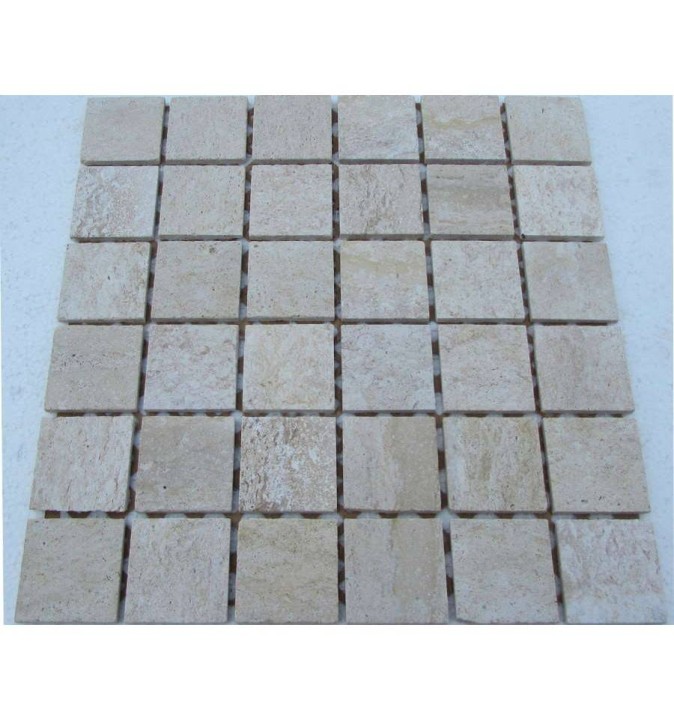 Мраморная FK Marble Classic Mosaic Мозаика из травертина состаренная Travertine 48-7T 30x30 — фото 2