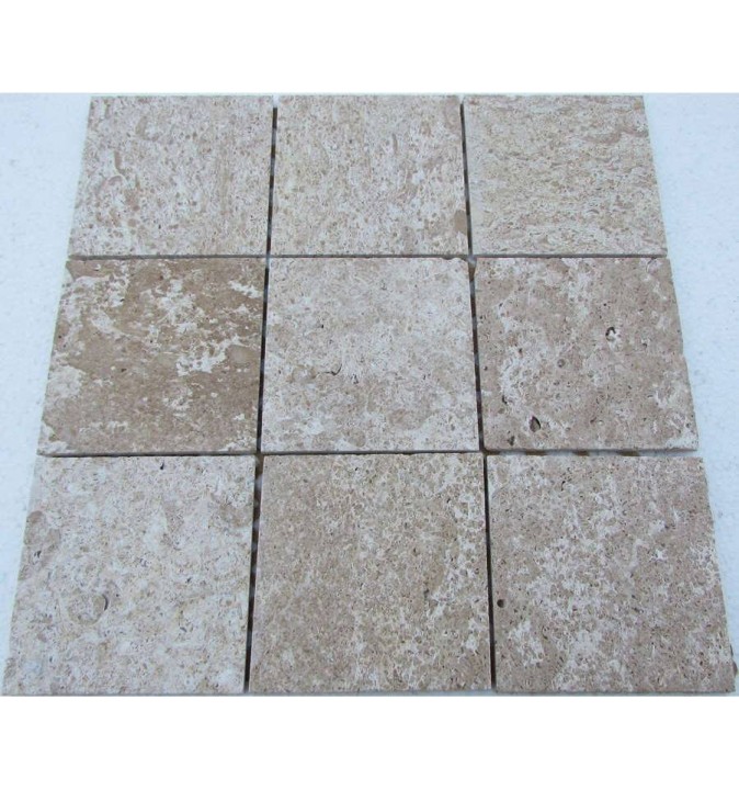 Мраморная FK Marble Classic Mosaic Мозаика из травертина состаренная Travertine Latte 100-7T 30x30 — фото 2