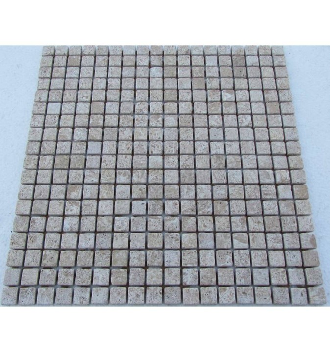 Мраморная FK Marble Classic Mosaic Мозаика из травертина состаренная Travertine Latte 15-7T 30x30 — фото 2