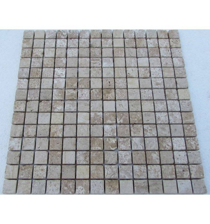 Мраморная FK Marble Classic Mosaic Мозаика из травертина состаренная Travertine Latte 20-7T 30x30 — фото 2