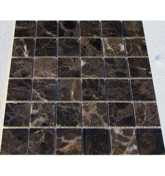 FK Marble Classic Mosaic Мраморная полированная мозаика Emperador Dark 48-6P 30x30 — фото 2