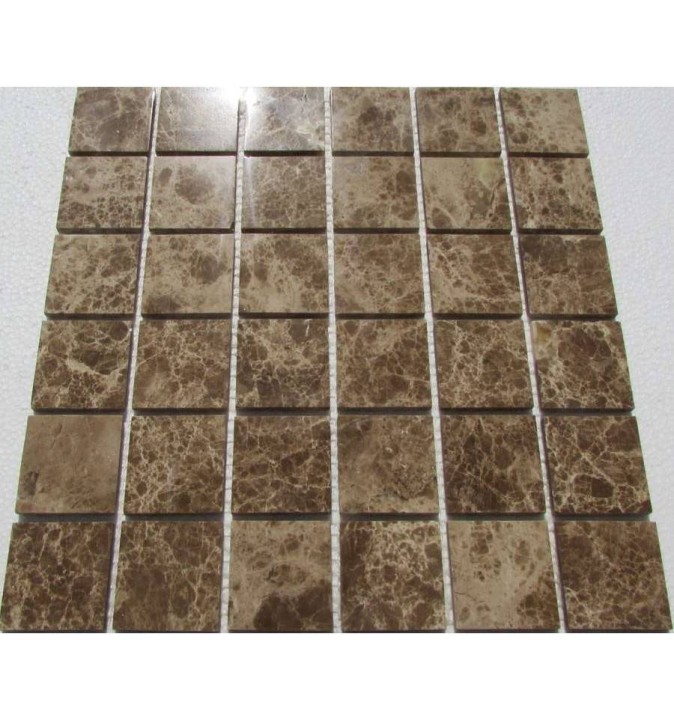 FK Marble Classic Mosaic Мраморная полированная мозаика Emperador Light 48-6P 30x30 — фото 2
