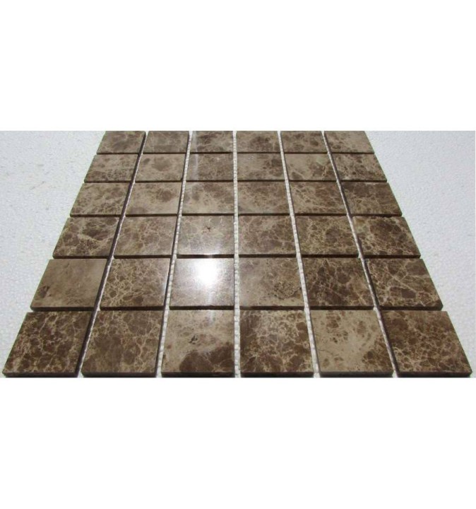 FK Marble Classic Mosaic Мраморная полированная мозаика Emperador Light 48-6P 30x30 — фото 3