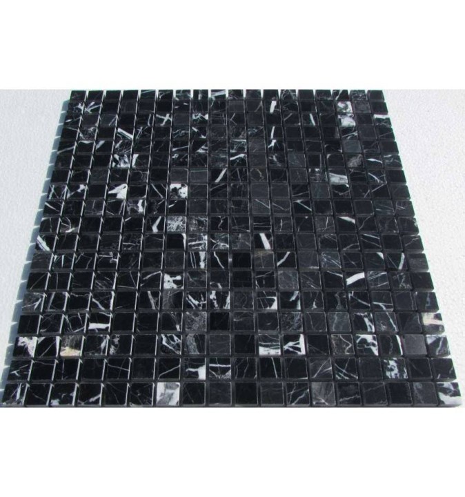 FK Marble Classic Mosaic Мраморная полированная мозаика M081-15-8P Nero Marquina 30x30 — фото 3
