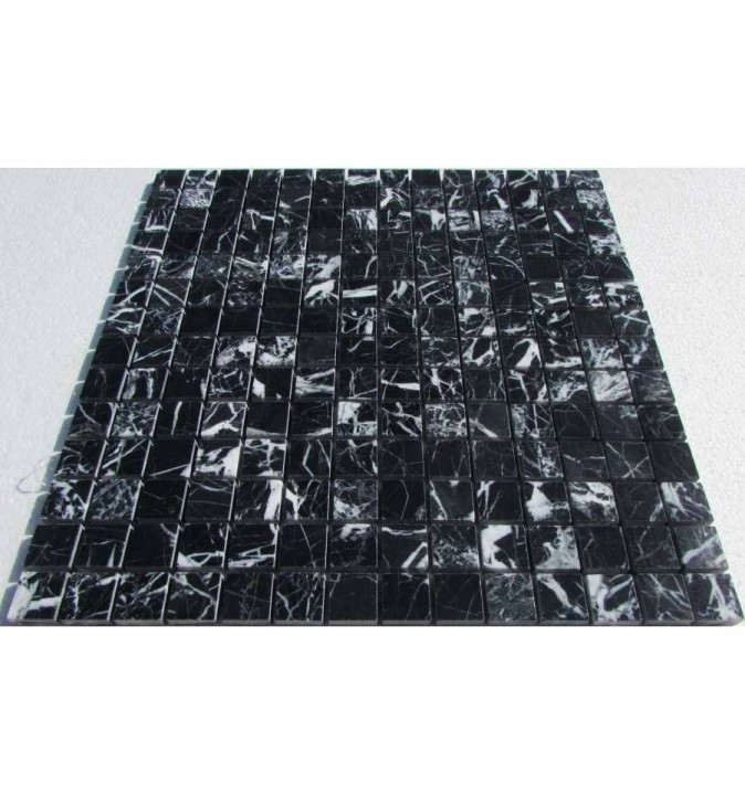 FK Marble Classic Mosaic Мраморная полированная мозаика M081-20-8P Nero Marquina 30x30 — фото 3
