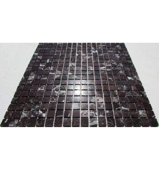 FK Marble Classic Mosaic Мраморная полированная мозаика Rosso Levanto 15-6P 30x30 — фото 3