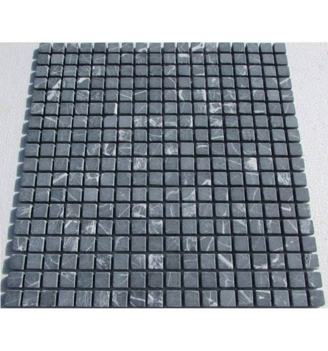 FK Marble Classic Mosaic Мраморная состаренная мозаика M081-15-8T Nero Marquina 30x30 — фото 2