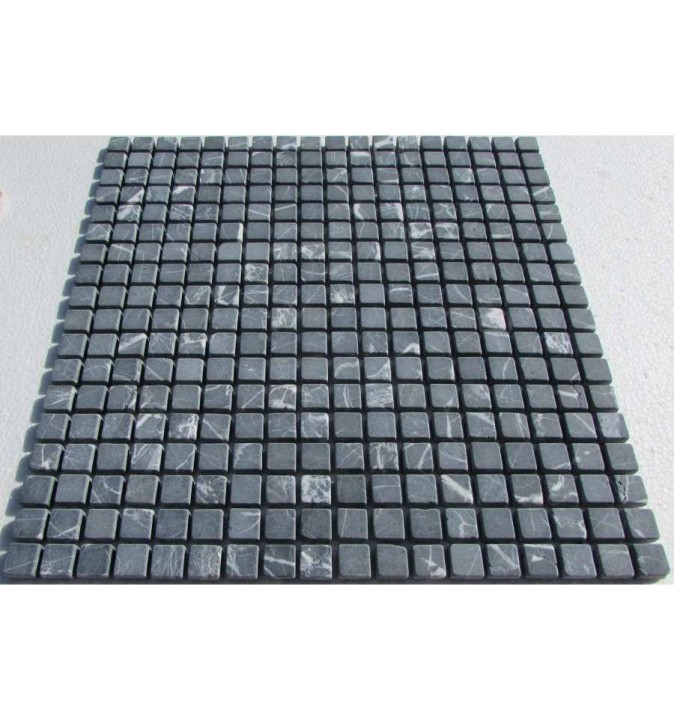 FK Marble Classic Mosaic Мраморная состаренная мозаика M081-15-8T Nero Marquina 30x30 — фото 3