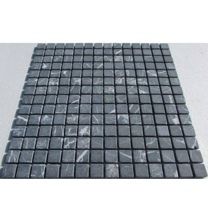 FK Marble Classic Mosaic Мраморная состаренная мозаика M081-20-8T Nero Marquina 30x30 — фото 3