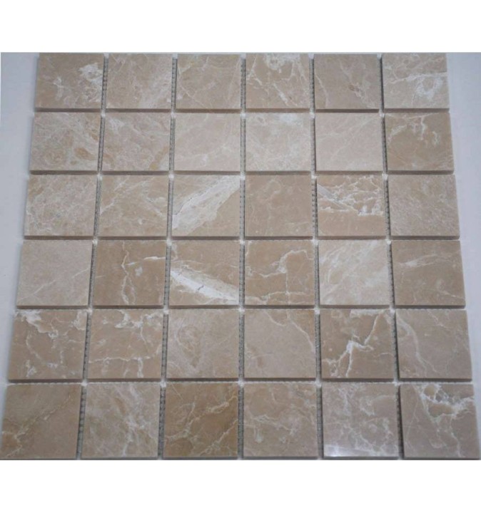 FK Marble Classic Mosaic Полированная мраморная мозаика Crema Marfil 48-6P 30x30 — фото 2
