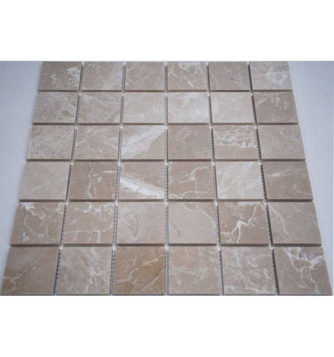 FK Marble Classic Mosaic Полированная мраморная мозаика Crema Marfil 48-6P 30x30 — фото 3
