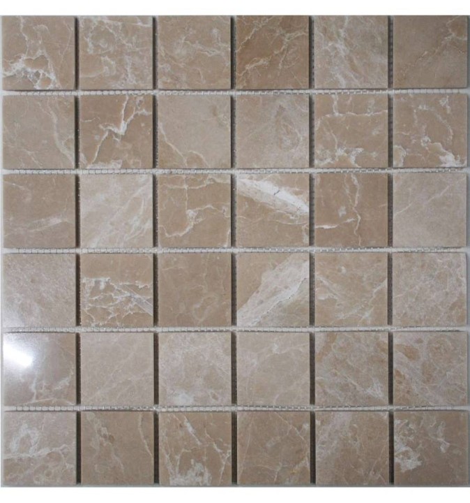 FK Marble Classic Mosaic Полированная мраморная мозаика Crema Marfil 48-6P 30x30 — фото 4