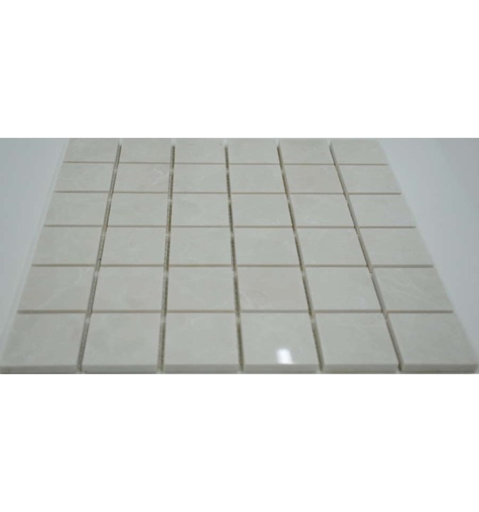FK Marble Classic Mosaic Полированная мраморная мозаика Crema Nova 48-8P 30x30 — фото 3