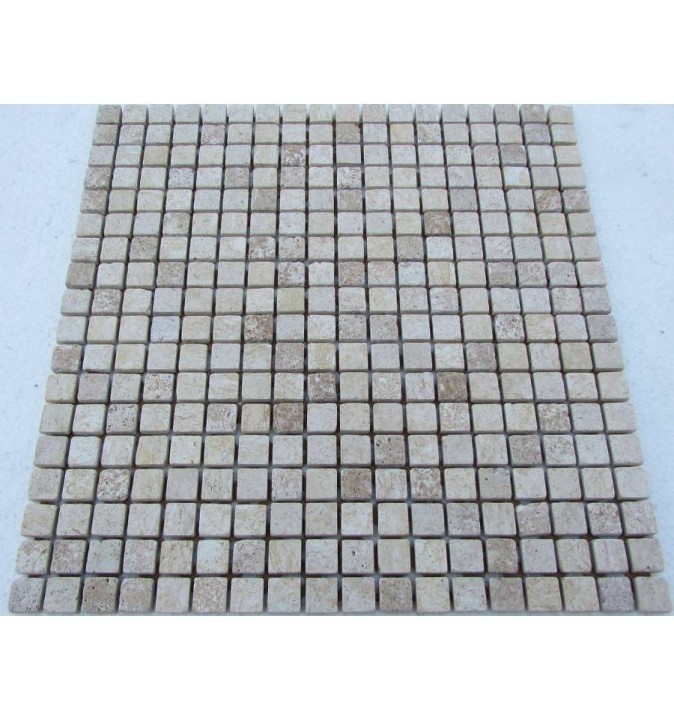 Мраморная FK Marble Mix Mosaic Мозаика из травертина состаренная Travertine Mix 15-7T 30x30 — фото 2