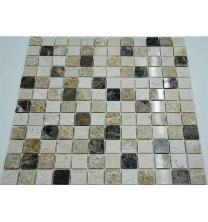 FK Marble Mix Mosaic Мраморная полированная мозаика Mix Emperador 23-4P 30x30 — фото 2