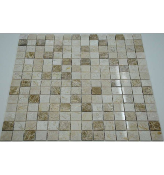 Мраморная FK Marble Mix Mosaic Смесь из мраморной полированной мозаики Mix Cream 20-4P 30x30 — фото 2