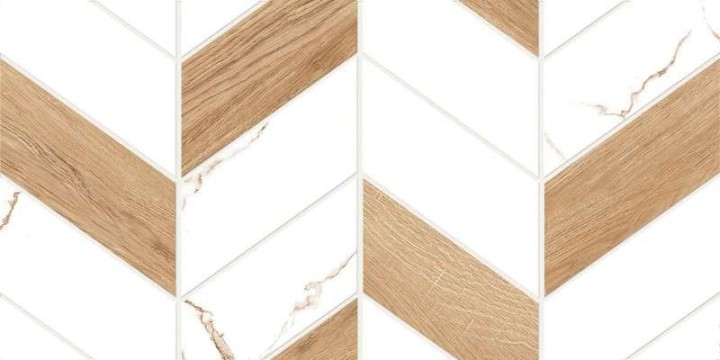 Матовый Global Tile Плитка настенная Marmaris Белая геометрия 25х50 — фото 3
