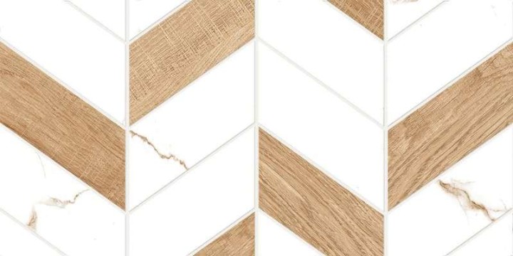 Матовый Global Tile Плитка настенная Marmaris Белая геометрия 25х50 — фото 4