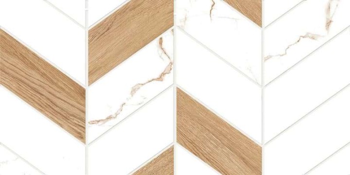 Матовый Global Tile Плитка настенная Marmaris Белая геометрия 25х50 — фото 5