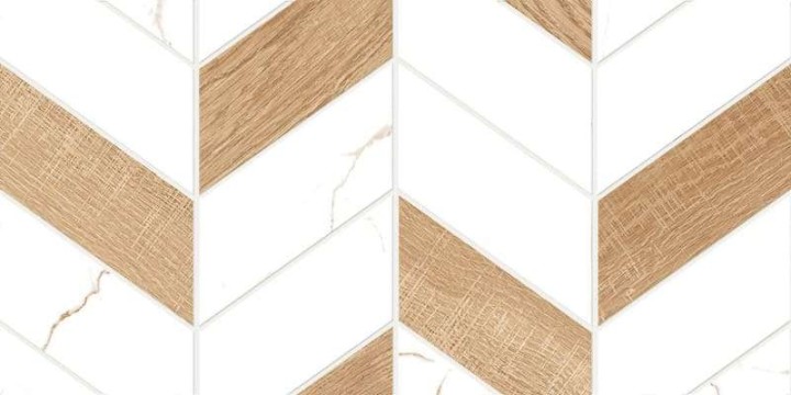 Матовый Global Tile Плитка настенная Marmaris Белая геометрия 25х50 — фото 6