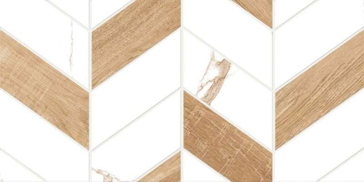 Матовый Global Tile Плитка настенная Marmaris Белая геометрия 25х50 — фото 7