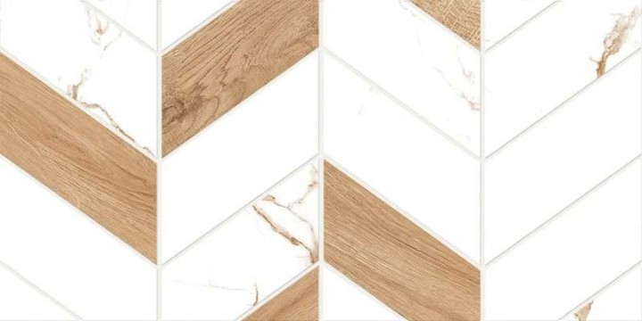 Матовый Global Tile Плитка настенная Marmaris Белая геометрия 25х50 — фото 8