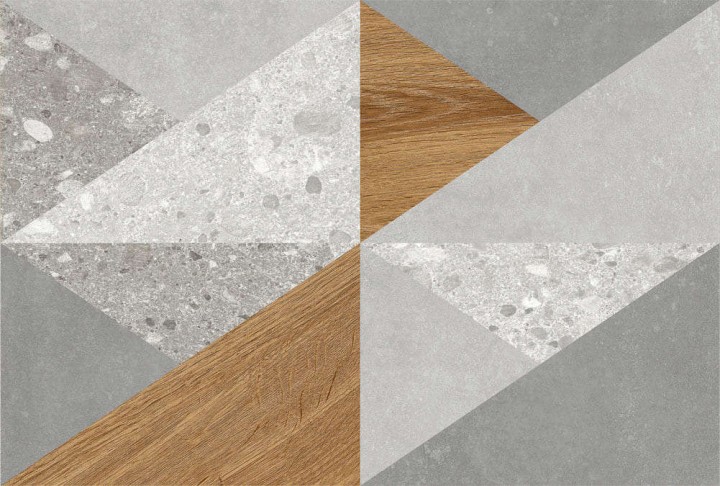 Global Tile Плитка настенная Vision Светло-Серая Геометрия Матовая 27х40 — фото 2