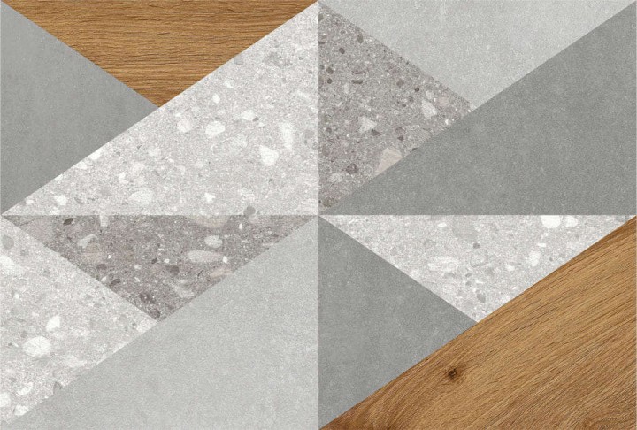 Global Tile Плитка настенная Vision Светло-Серая Геометрия Матовая 27х40 — фото 4