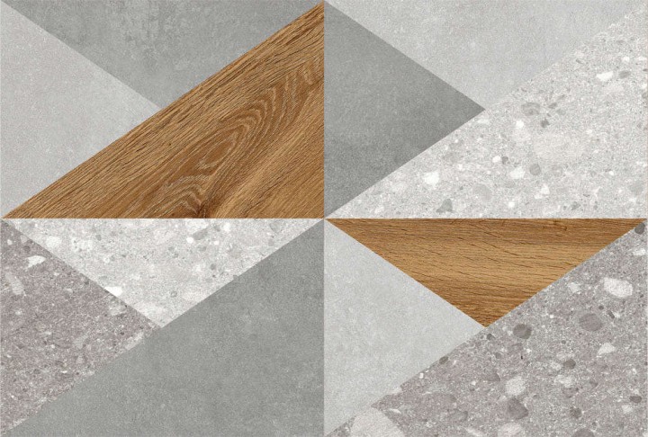 Global Tile Плитка настенная Vision Светло-Серая Геометрия Матовая 27х40 — фото 5