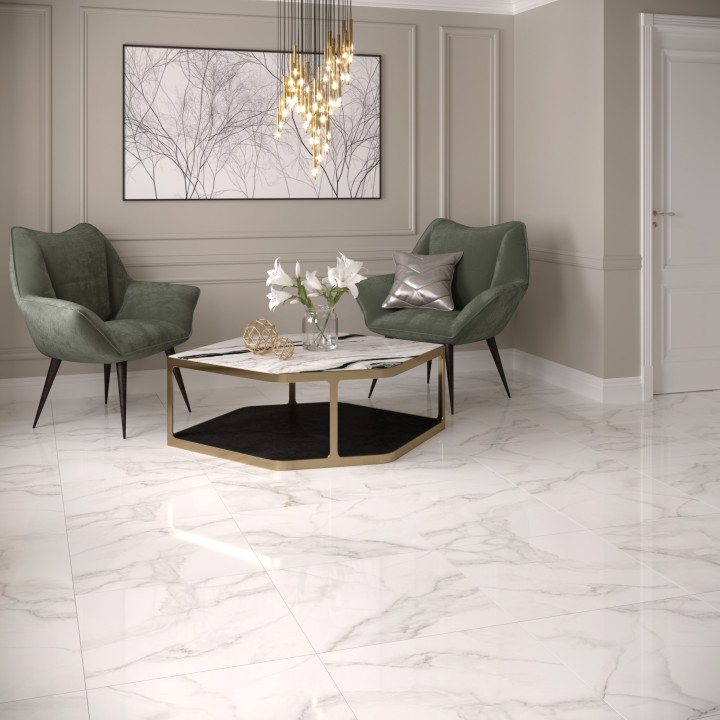 Матовый Gracia Ceramica Керамогранит Carrara premium white PG 01 60х60 — фото 7