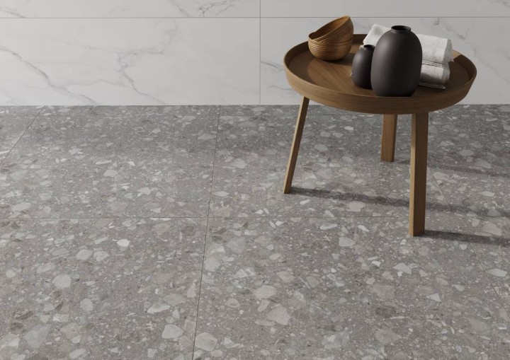 Матовый Gracia Ceramica Fjord Керамогранит Terrazzo matt grey PG 01 60х60 — фото 8