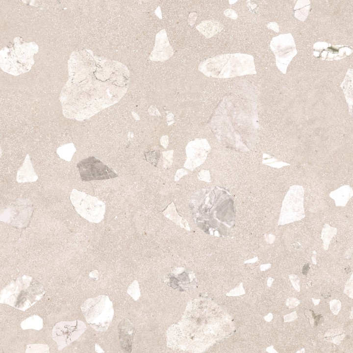 Лаппатированный Gracia Ceramica Керамогранит Terrazzo sugar beige PG 01 60х60 — фото 2