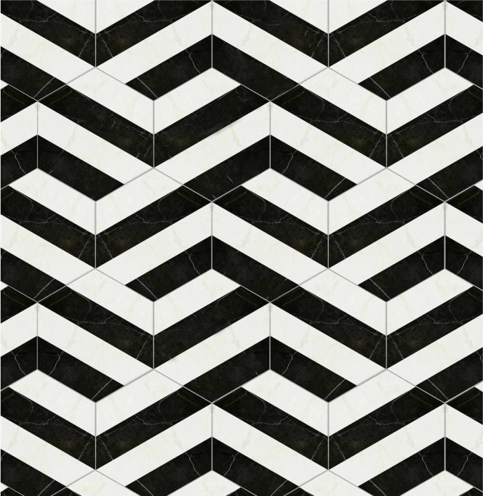 Керамическая Jet Mosaic Hex Cut Мозаика из керамогранита HCD-M 29,7x25,8 — фото 2