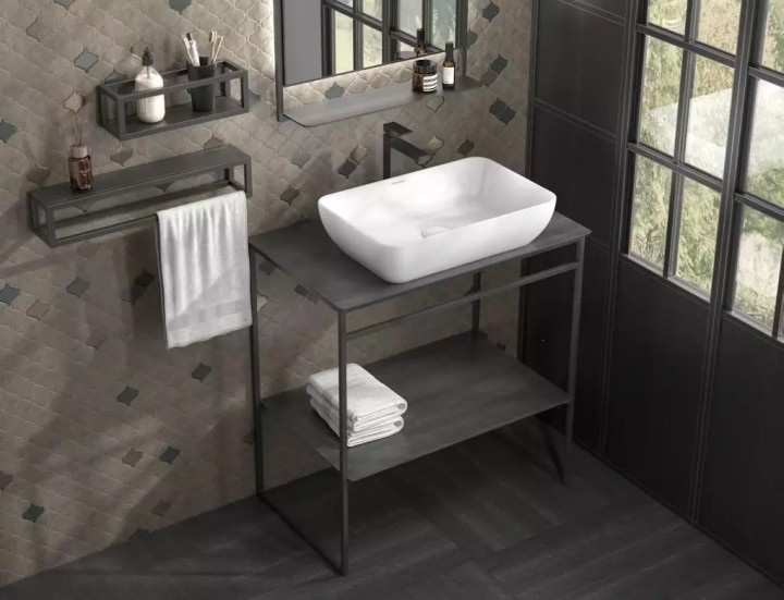Столешницы Керама Марацци Plaza Next / Плаза Некст Столешница Kerama Marazzi PL1.DD500600R\80 Про Дабл 80 из керамогранита с отверстием под смеситель (для накладных раковин) — фото 4