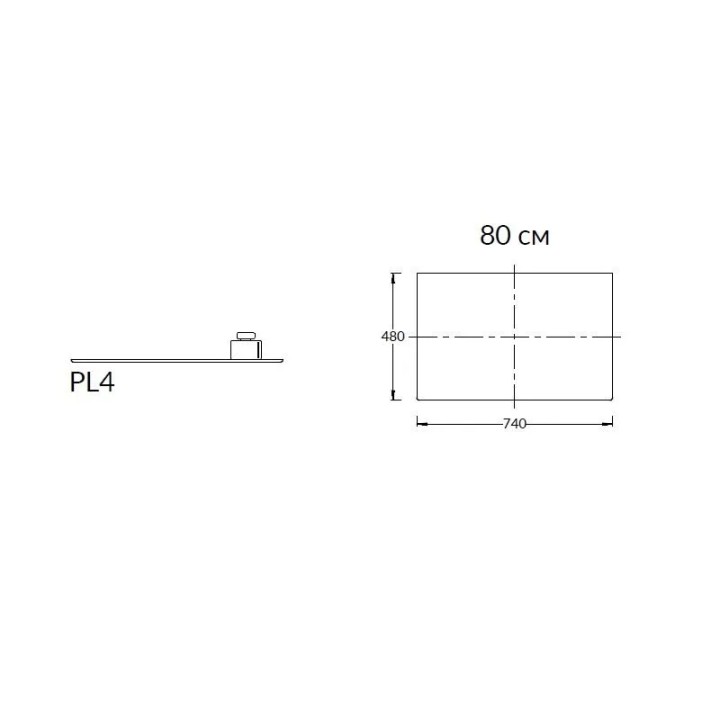 Столешницы Керама Марацци Plaza Next / Плаза Некст Столешница Kerama Marazzi PL4.DD571300R\80 Про Феррум 80 из керамогранита без отверстий — фото 2