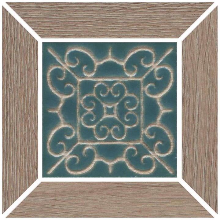 Вставки Керама Марацци Декор керамогранит Kerama Marazzi Тровазо Вставка Наборный Коричневый Темный Матовый 13x13x0.9 — фото 2