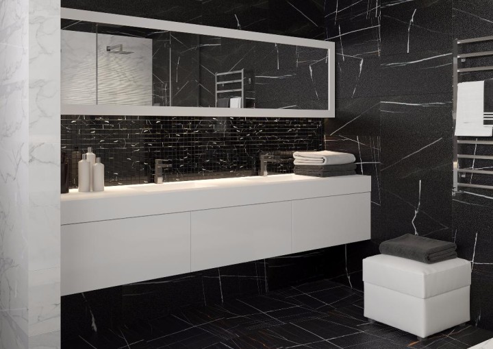 Керамогранитные Kerranova Ступень K-1004/MR/st01 Marble Trend Nero Dorato 29,4х120 — фото 11