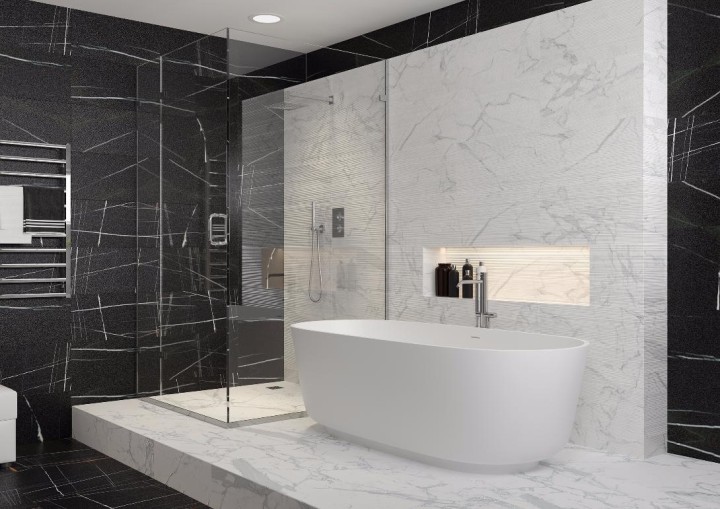 Керамогранитные Kerranova Ступень K-1004/MR/st01 Marble Trend Nero Dorato 29,4х120 — фото 10