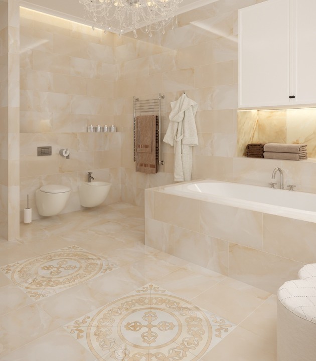 Лаппатированный Kerranova Керамогранит K-96/LR Onice Vanilla Lapp 60х60 — фото 5