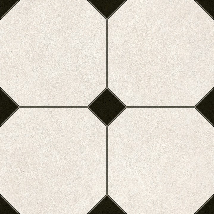 Матовый LB-Ceramics Керамогранит Октагон 6532-0010 30х30 черно-белый