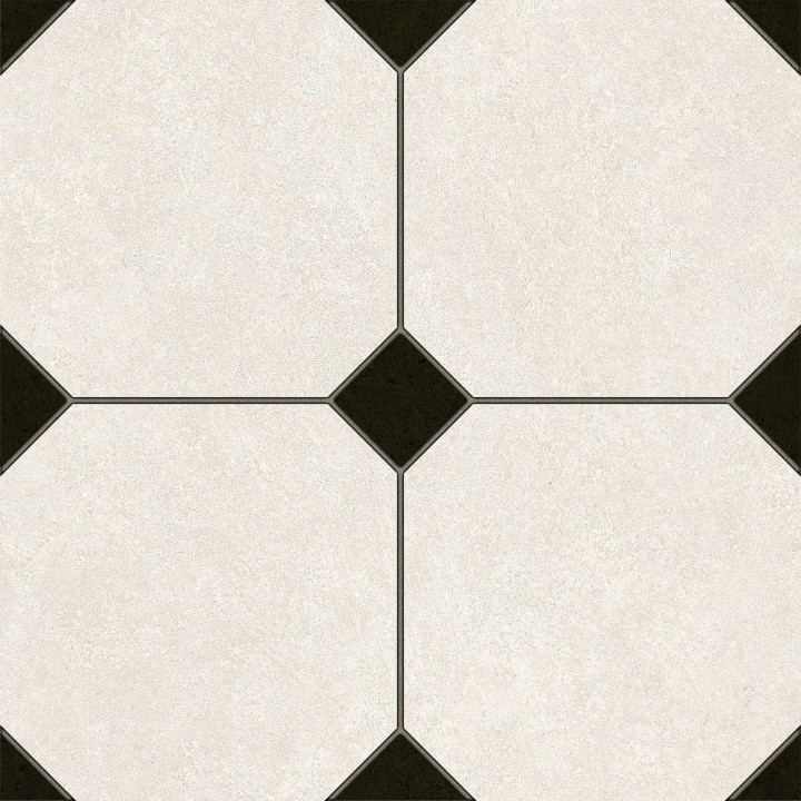Матовый LB-Ceramics Керамогранит Октагон 6532-0010 30х30 черно-белый — фото 2