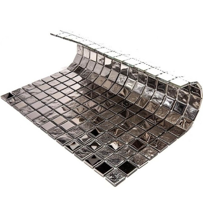 Стеклянная LIYA Mosaic Мозаика из стекла Luxury Silver 20 30x30 — фото 5