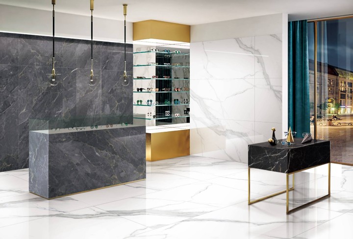 Полированный Marble Mosaic Керамогранит Calacatta Infinity Pol (рисунок соединяется до бесконечности A+B+C+D+E+F) 90х180 — фото 4