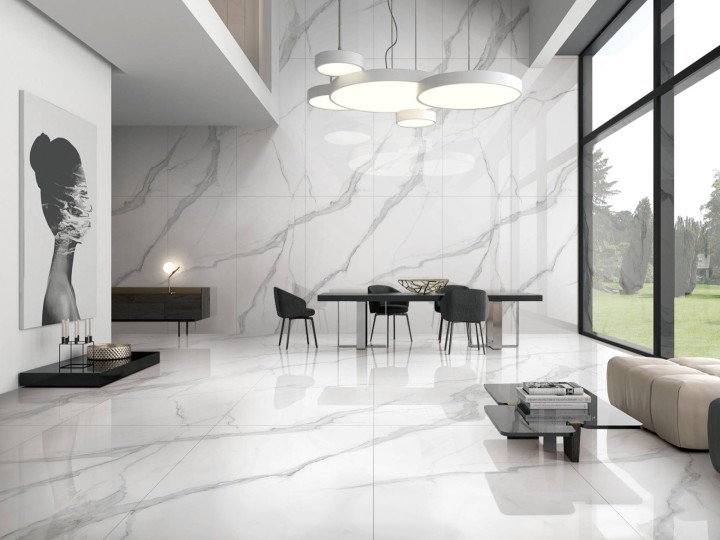 Полированный Marble Mosaic Керамогранит Calacatta Infinity Pol (рисунок соединяется до бесконечности A+B+C+D+E+F) 90х180 — фото 8