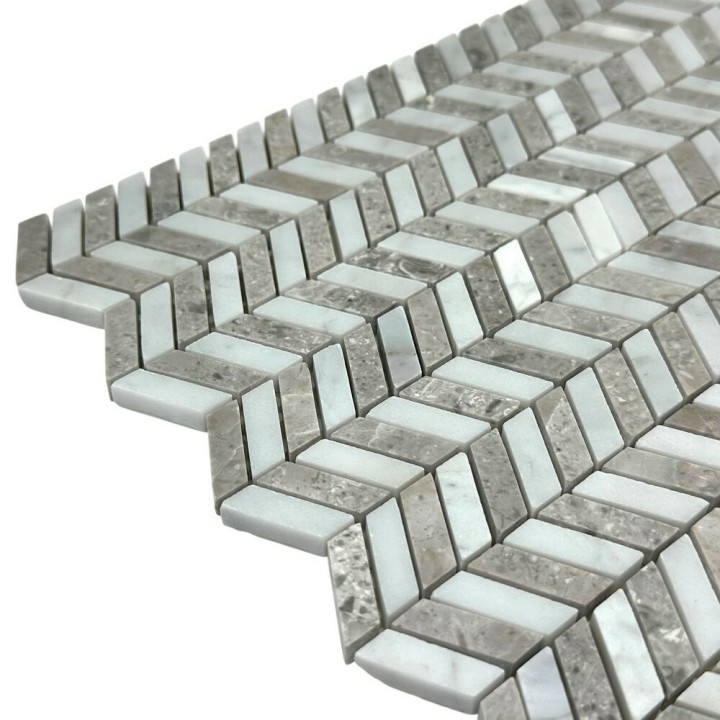 Керамическая Marble Mosaic Carpet Series Мозаика Weft Grey 31х31,7 — фото 2
