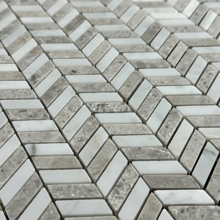Керамическая Marble Mosaic Carpet Series Мозаика Weft Grey 31х31,7 — фото 3